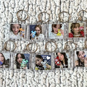 Twice Lovelys Cute Doodled Photo Double Sided Kpop Square Keychain