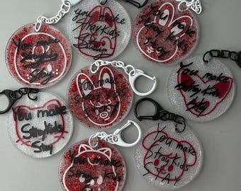 Stray Kids SKZ SKZOO and Handwriting Resin Glitter Keychain