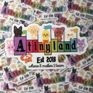 Atinyland Ateez Aniteez Atiny Sand Glitter Frosted Sticker