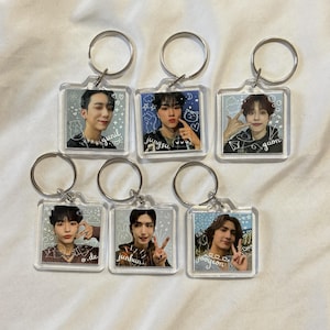 XH Xdinary Heroes Cute Doodled Double Sided Photo Square Keychain