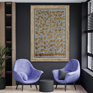 Golden Kamal Talai Handmade Pichwai Painting on Cotton Cloth, Pichwai Painting, Handmade Painting, Pichwai, Indian Art