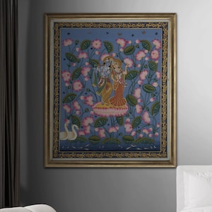 Pichwai Painting, Radha Krishna Painting, Radha Krishna, Handmade Art, Lord Krishna Painting, Wall decor, Pichwai, Modern Decor, Indian art