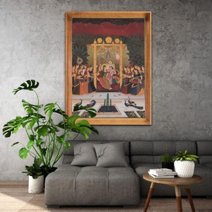 Krishna Painting - Radha Krishna Painting - Handmade Art - Lord Krishna Painting - Wall Decor - Pichwai - Modern Decor, Indian Art, Freeship