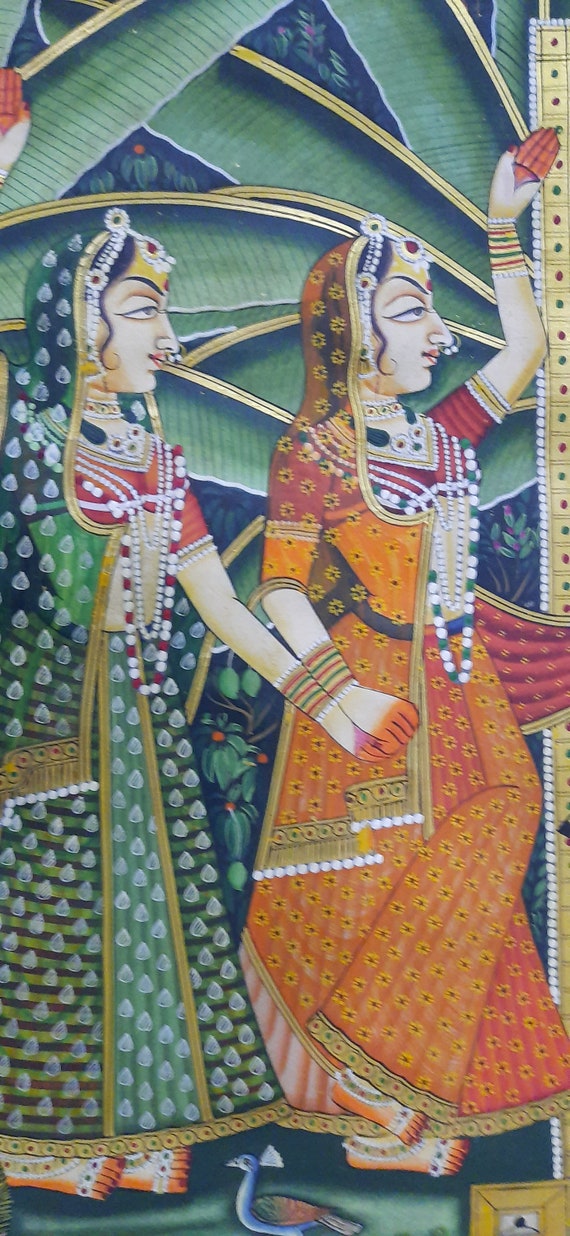 ☆ちゃと☆アウガルテン シロノワズリ Handpainted 貴重 Hand Painted Shrinathji Pichwai Painting: Indian Religious Art - Etsy