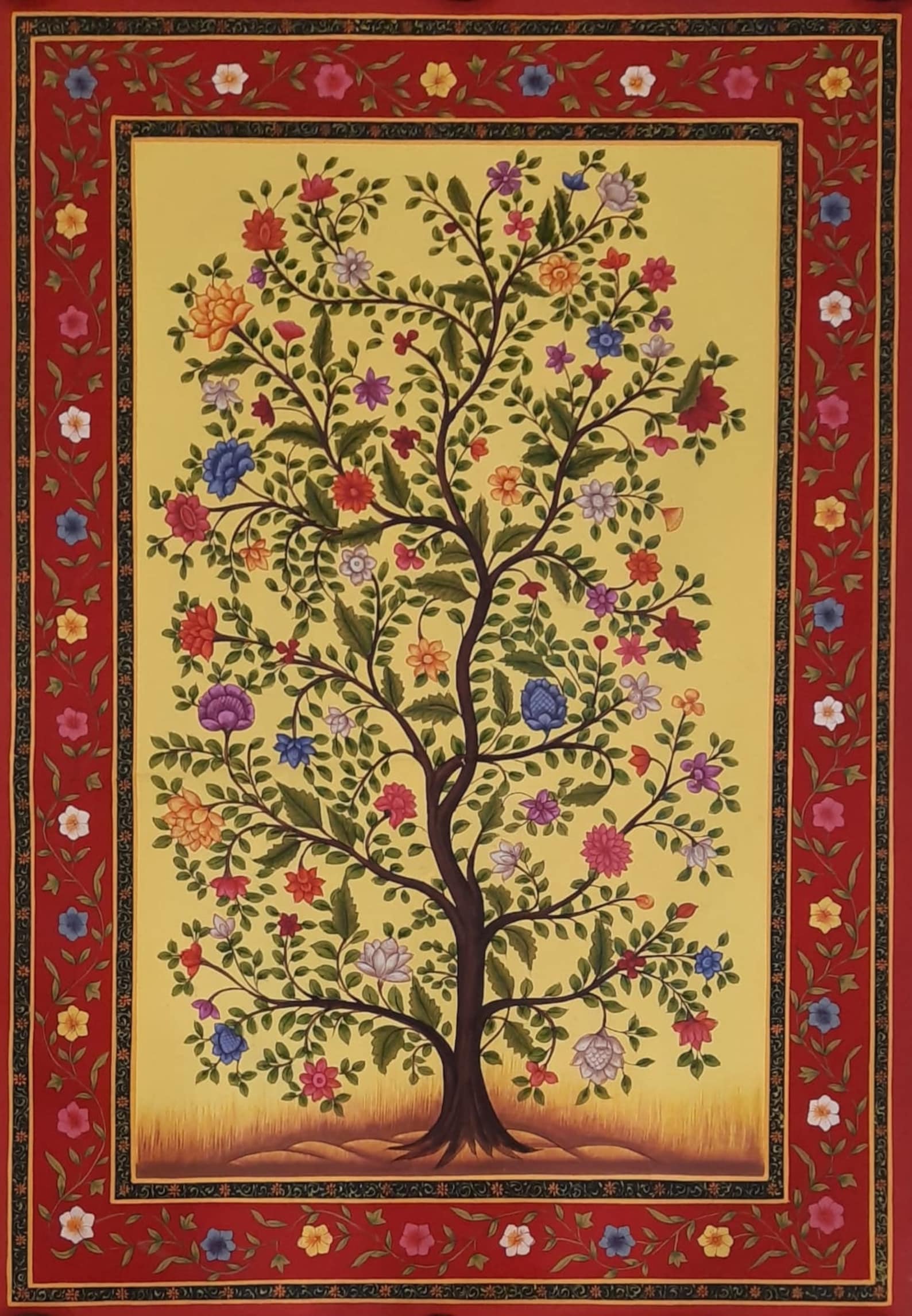 Handmade Tree of Life Pichwai Painting: Traditional Indian Wall Art - Etsy