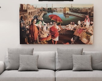 Maharaja Ranjit Singh Painting: Handmade Sikh Oil Canvas Art
