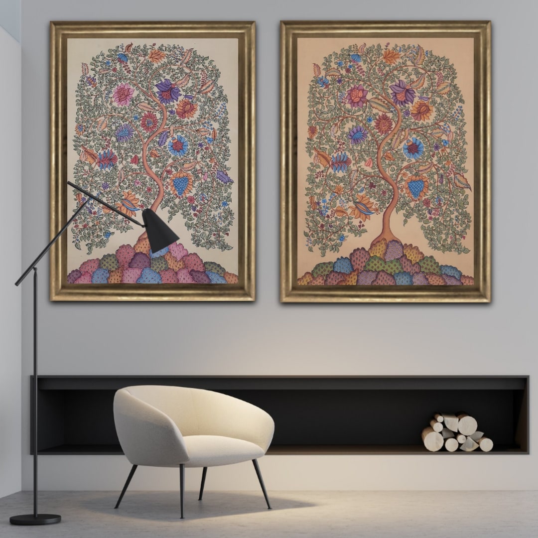 Hand Painted Tree of Life Pichwai Painting: Traditional Indian Art - Etsy
