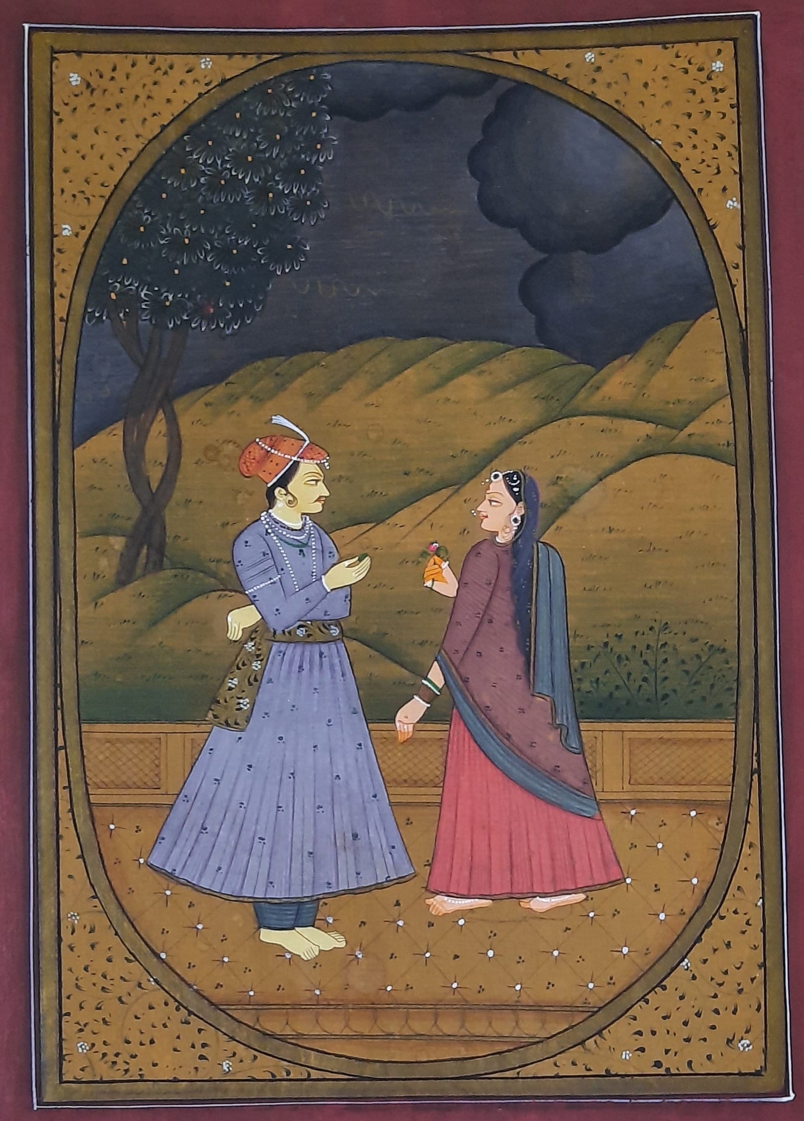 Mughal Couple Painting: Vintage Indian Miniature Art - Etsy