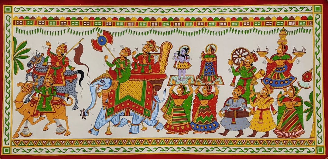 Vintage Hand Painted Pabuji Phad Painting, Vintage Art, Indian Art ...
