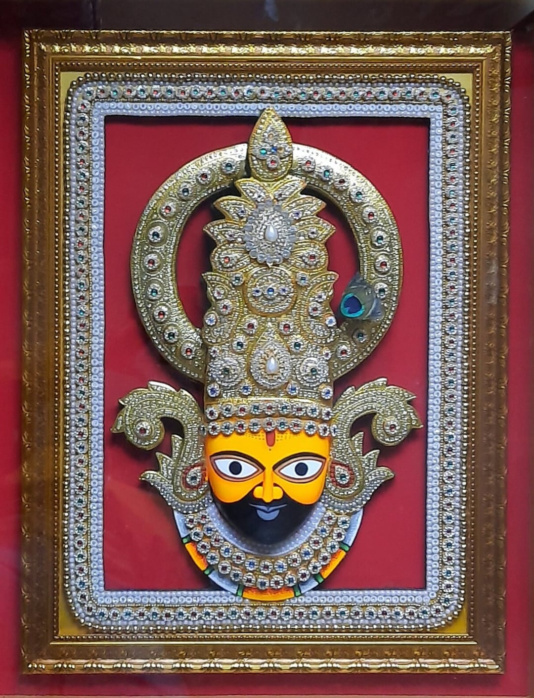 Khatu Shyam Ji 3D Embossed Handmade Painting With Frame, Khatushyamji