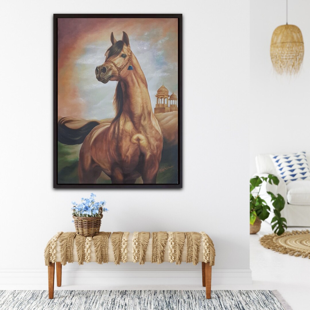 Horse Painting Large Canvas, Art Decor Horse Large Oil Painting, Horse Wall Art, Large Wall Art