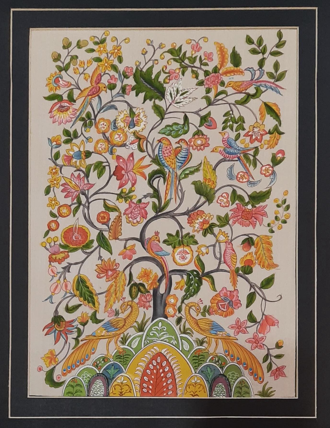 Tree of Life Pichwai Painting on Silk: Indian Wall Decor, Home Decor - Etsy