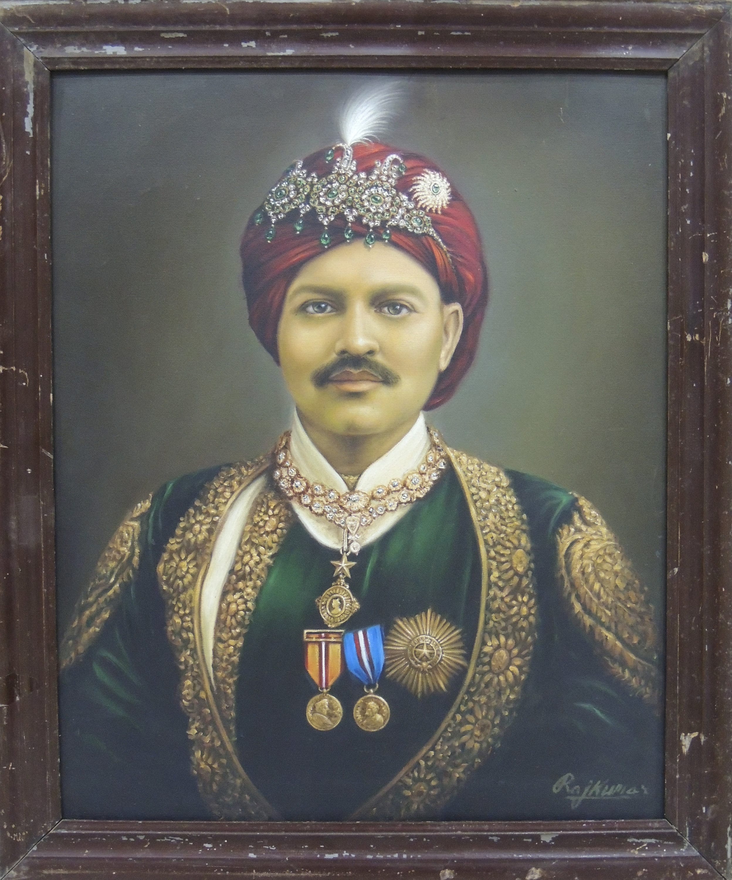 Indian Raja Vintage Indian King Fine Painting Rajasthani Maharaja Canvas - Etsy
