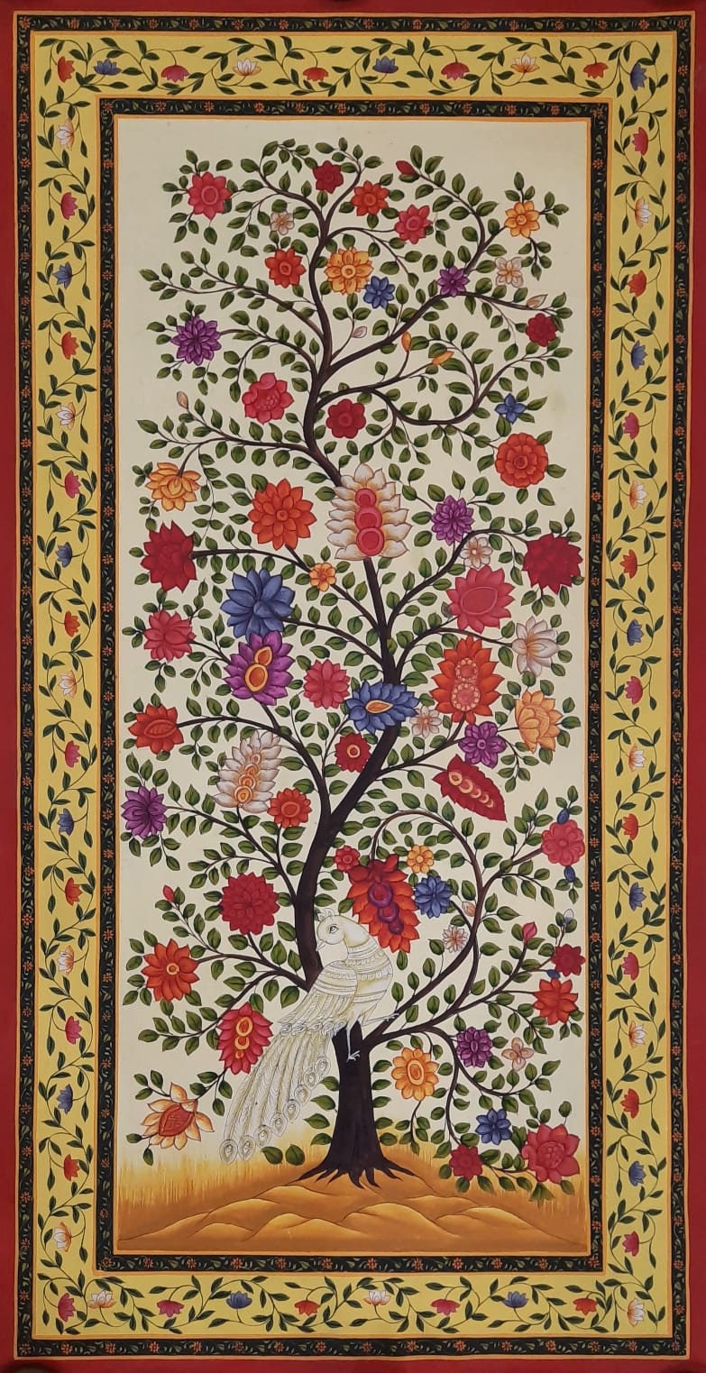 Traditional Hand Painted Tree of Life Pichwai Painting on Cloth ...