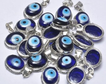 Blue Evil Eye Gemstone Wholesale Pendant Lot 925 Sterling Silver Plated Pendant Women's Gift Pendant Anniversary Pendant Gift For Her...
