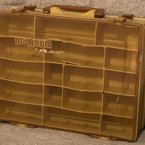 Vintage Plano Magnum Double Sided Portable Tackle Box Fishing Organizer