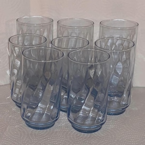 VTG Libbey Misty Blue Swirl Tumbler Glasses ~ 3 taller & 5 Shorter (Set of 8)