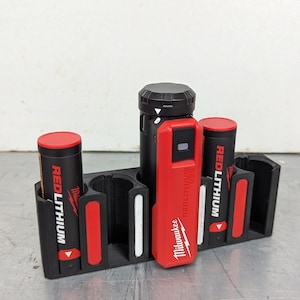 Milwaukee RedLithium Battery Holder: Tool Organizer, Shop Storage