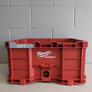 Milwaukee Packout Crate Label, Left, Custom Milwaukee Packout Mods, Packout Accessories, Shop Organization, Packout Label, (48-22-8440)