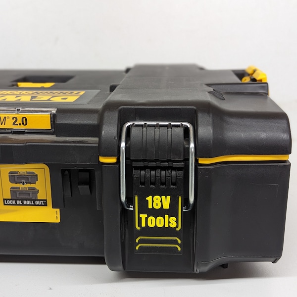 Custom DeWalt Latches, ToughSystem Toolbox Latches, ToughSystem Labels, Jobsite Organization, Service Van Organizers