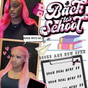 Dépliant de réservation de bricolage pour la rentrée scolaire, Flyer de promotions de la rentrée scolaire, Flyer d'offres pour amener un ami, maquillage, coiffure, cils, ongles, modèle de toile de bricolage