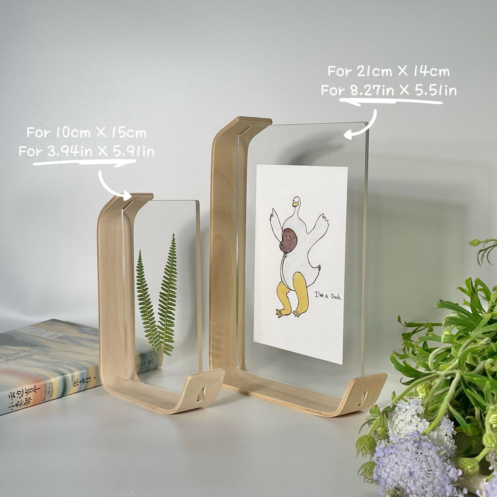 Acrylic X Wood Twosided Table Frame Etsy