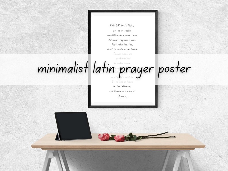 Pater Noster Poster | Catholic Homeschool Decor | the Lord's Prayer in ...