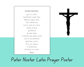 Pater Noster Poster | Catholic Homeschool Decor | The Lord's Prayer in Latin