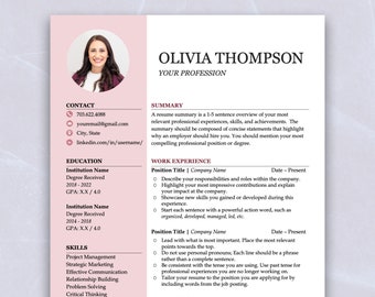 Creative Resume Template |  CV Template Professional |   CV Template Word |  Cover Letter | Resume with Photo | CV Resume Template