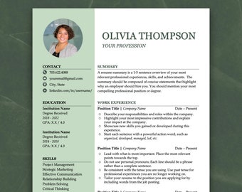 Modello di curriculum creativo / Modello di CV professionale / Modello di CV Word / Lettera di presentazione / Curriculum con foto / Modello di curriculum CV