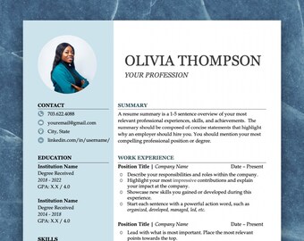 Creative Resume Template |  CV Template Professional |   CV Template Word |  Cover Letter | Resume with Photo | CV Resume Template