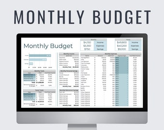 Monthly Budget Spreadsheet | Paycheck Budget | Expense Tracker Spreadsheet | Finance Goals | Google Sheets Template