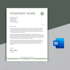 Letterhead Template | Modern and Professional Letterhead | Microsoft Word | Small Business Marketing & Branding | Customizable and Printable