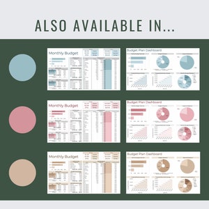 Three Color Spreadsheet Monthly Budget Spreadsheet | Paycheck Budget | Expense Tracker ...