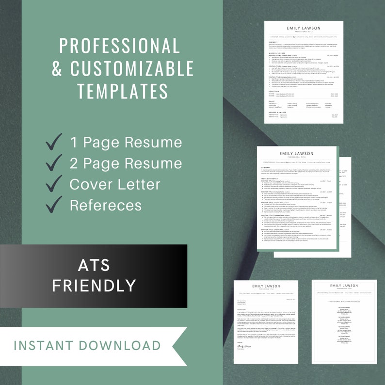 ATS Friendly Resume Template for Microsoft Word | Professional and ...