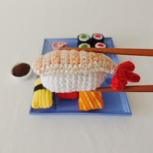 Tamago Egg & Shrimp Nigiri Sushi Crochet Pattern - Intermediate Skill Level, Great for home decoration and gifts