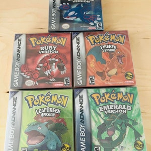 GBA-Pokemon Series 32-bit Video Game Cartucho, Inglês 5 Classic Emerald,  FireRed, LeafGreen, Rubi, Sapphire, Nintendo, Versão dos EUA