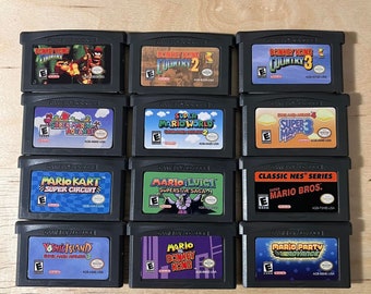 Mario Games,Yoshid Island, Mario Kart, Mario Party Advance,  Games Nintendo Video Game Boy Advance GBA Console Game GBA English USA. Seller!