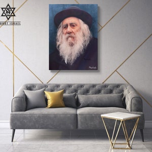 Rabbi Yaakov Yisrael Kanievsky - The Steipler |Unique Digital Hand-Drawn Portrait - Printed on 100% cotton canvas