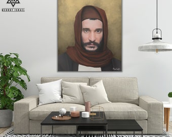 Young The Sidna Baba Sali | Unique Digital Hand-Drawn Portrait - Printed on 100% cotton canvas