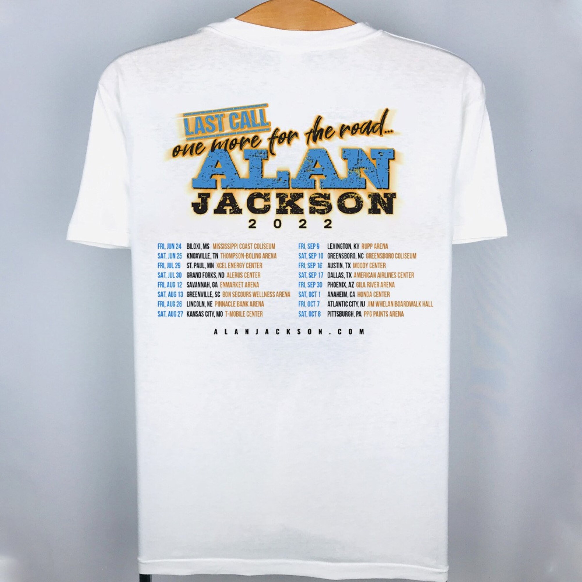 2022 Allan Jackson Last Call One More For The Road 2022 Tour T-Shirt