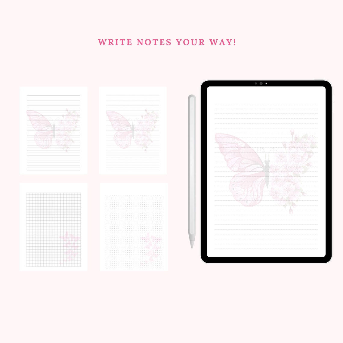 Notes Page, Lined Paper, Dotted Paper, Ruled Paper, Square Paper, Note ...