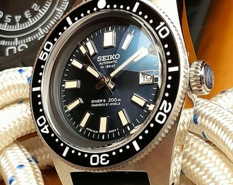 MOD カスタム NH35 搭載 62mas ブルー 37ダイヤル 自動巻き時計 Seiko Mod 62MAS Tribute, Diver 300m, Double-domed Sapphire