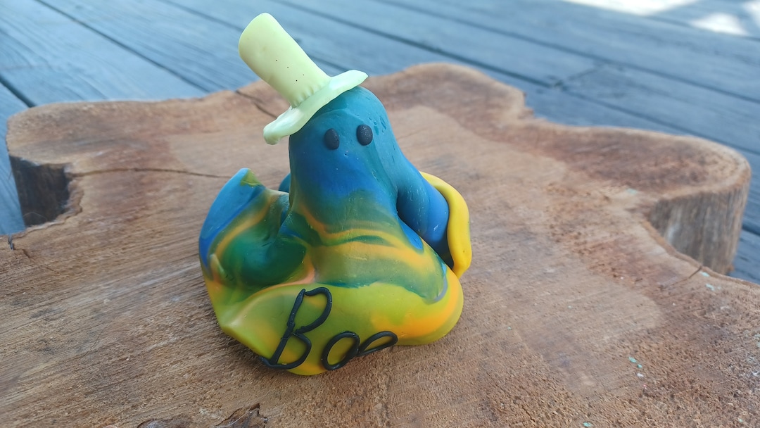 Clay Halloween Ghost Figurine Halloween Decor Clay Figurine Etsy