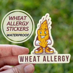 Wheat Allergy Stickers Gluten Free Celiac kids lunchbox stickers kid&#39;s water bottle scratch resistant kid friendly sticker children sticker