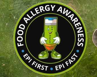 Food Allergy Awareness Sticker Epi First Epi Fast Food Allergy Alert Sticker Friendly Allergy Alert Eipen Alert Anaphlactic Warning Sticker