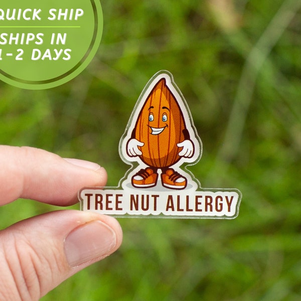 Tree Nut Allergy Food Allergies Awareness Treenut Alert Pin Allergic Tree Nuts Almond Medical Alert tag back to school with food allergies