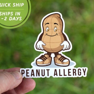 Peanut Allergy Sticker Peanut Intolerance Peanut Sensitivity Food Allergies Awareness Bag Medical Alert stickers by Food Allergy Awesomeness