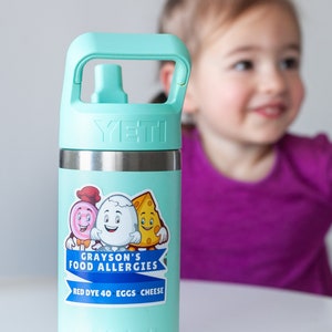 Personalized Food Allergy Sticker Medical Alert Kid Personalized Sticker Children Peanut Allergy Warning Custom Gift Lunchbox Sticker School