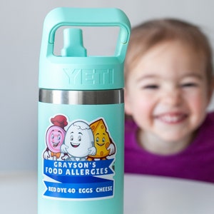 Daycare Name Label Waterproof Decal School Personalized Food Allergy Sticker Custom Child Gift Preschool Label Dishwasher Safe Kid Sticker